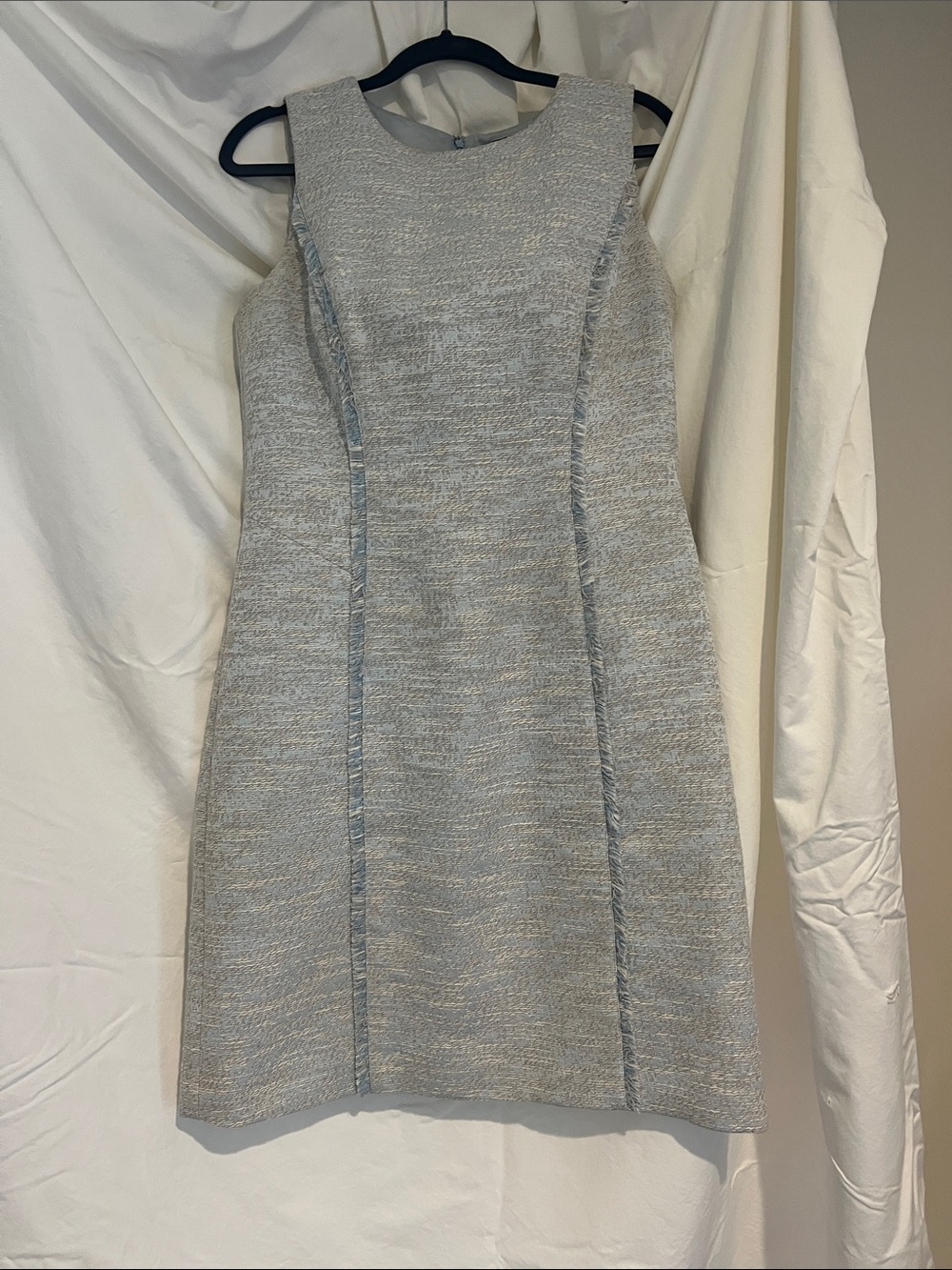 Brooks Brothers Light Blue Sleeveless Midi Sheath Dress